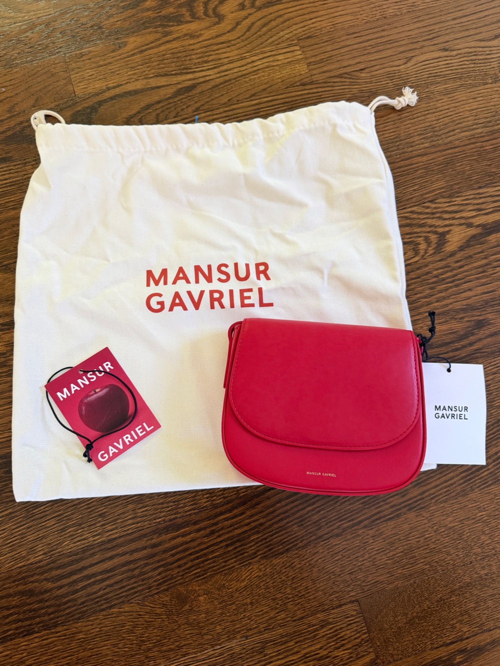 Mansur Gavriel Bright Red Leather Crossbody Bag